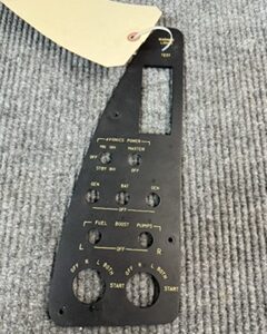 60-324126-1 Beechcraft L/H Upper Console Edge Lighted Panel WITHOUT Circuit board ***MAKE OFFER***